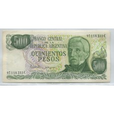 ARGENTINA COL. 647a BILLETE 500 PESOS LEY 18.188 BOT 2432 SIN CIRCULAR UNC